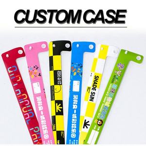 Al por mayor pulsera de PVC desechable personalizada con logotipo Bar concierto y entrada del parque de atracciones hebilla Correa pulseras promocionales - Product Image 4