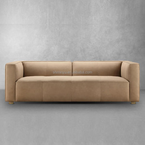 Set di Divani in Pelle Marrone di Lusso Moderno Design Semplice per Hotel Ufficio Soggiorno Sala <span class=keywords><strong>d</strong></span>'<span class=keywords><strong>Attesa</strong></span> Arredamento Lounge - Product Image 1