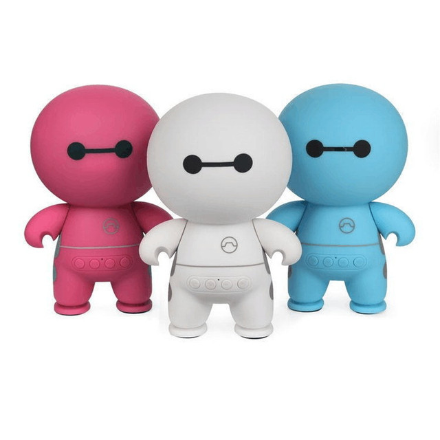 Cute Robot Wireless Computer & Mobile Phone Speaker with USB for 5.3 IPX5 Waterproof Aluminum Baymax Design