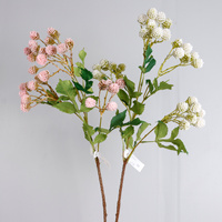 Batang Amaranth Buatan, Bunga Gomphrena Globosa Kering Tiruan untuk Vas Rumah, Dekorasi Pernikahan, Rangkaian Bunga Boho