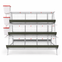 Nouvelle cage à poules HAOKAI galvanisée de type A à 3 niveaux et 4 portes pour 96 poules, système d'abreuvement par tétine, grande capacité, design peu encombrant