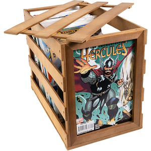 Wooden Comic Book Storage Box - Holds up to 170 Comic Books, Premium Wood Comic Book Bin, Includes a Comic Book Display Window,