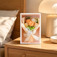 Bouquet de fleurs de savon éternelles préservées, rose et œillet parfumés, coffret cadeau pour la Fête des Mères, la Saint-Valentin, l'anniversaire, décoration
