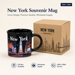 Taza de Café de Cerámica de Porcelana con Diseño de Pintura al Tinte de <span class=keywords><strong>Nueva</strong></span> <span class=keywords><strong>York</strong></span>, Set de Tazas Personalizadas al por Mayor OEM ODM - Product Image 1