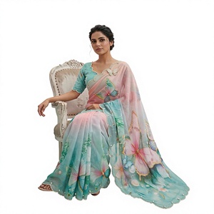 Blusa de Seda Georgette Bordada con Lentejuelas y Bordado de Saree en Tela de Red, Elástica, para Fiestas y Bodas, Marca CYE - Product Image 3