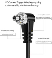 Cable de sincronización de PC a PC personalizado de 2,5 mm, 3,5 mm y 6,35 mm, TPE macho-macho, en espiral, con bloqueo de tornillo para flash de cámara DSLR