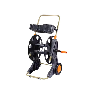 Chariot enrouleur de tuyau d'arrosage mobile à 2 roues de haute qualité avec tuyau en PVC flexible, réglable et anti-corrosion, norme CNS - Product Image 4