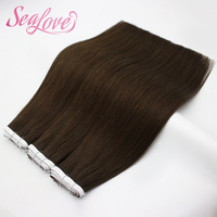 Extensions de cheveux Remy invisibles à bandes adhésives, extensions de cheveux vierges à bandes adhésives injectées de fleurs, double épaisseur, invisibles