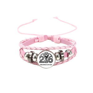 Bracelet en cuir PU multicouche à thème, avec emblème drapeau multicolore et breloque magnétique, cadeau pour les fans - Product Image 5