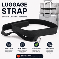 Sangle de bagage en nylon 100 % écologique avec boucles métalliques, auto-agrippante double face, vente en gros