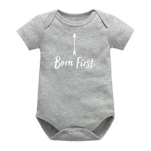 Usine en gros 100% coton bébé barboteuse à manches courtes body avec triangle imprimé décontracté été ramper costume ensemble - Product Image 5
