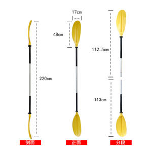 Pala de kayak de aleación de aluminio de doble cabezal, 220 cm, 4 secciones, para pesca y rafting en lagos y ríos - Product Image 2
