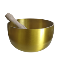 Bol chantant bouddhiste en laiton doré Feng Shui taoïste, carillon himalayen, instrument de musique religieux