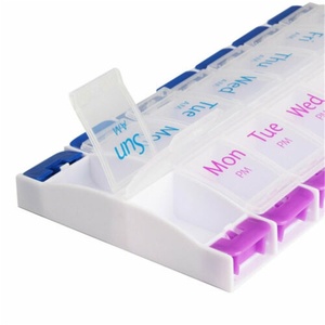 Pastillero Semanal Multidosis AM/PM con Botón de Recordatorio y Organizador de Medicamentos con Botón de Recordatorio para Tabletas - Product Image 3