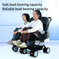 JXB Nouveau design Poussette double pliable pour bébé avec grand panier de rangement et possibilité de s'asseoir et de s'allonger dans les deux sens