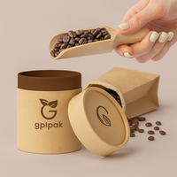 Boîte d'emballage de cylindre de grain de café de thé imprimé personnalisé de luxe à bas quantité minimale de commande boîte d'emballage de tube de carton rond de tube de papier écologique