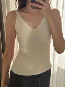 [Blis] commovente. Imbracatura Basic in puro Cashmere con scollo a V in <span class=keywords><strong>bianco</strong></span> e nero - Product Image 5