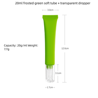 Tube cosmétique en plastique vide de 20 ml pour crème contour des yeux, masque facial, gel anti-acné, avec bouchon à vis, couleurs rose, blanc, jaune, vert, violet, personnalisable avec logo