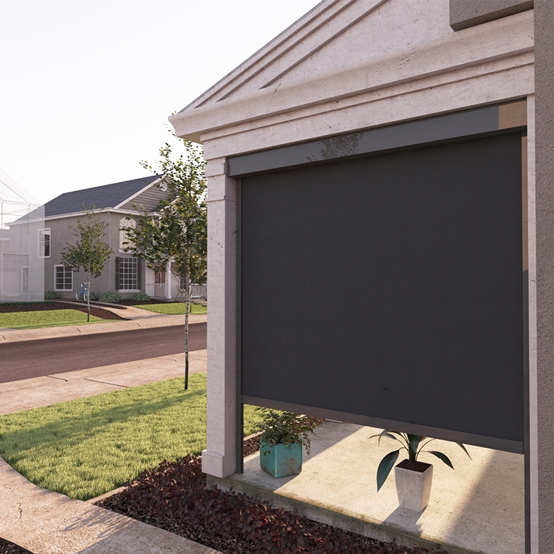 PVC And Polyester Windproof External Outside Blinds With Zip Track For Patio Outdoor Window Blinds Motorized Roller · image 4