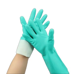 Guantes de Seguridad Industriales Resistentes a Químicos, Certificación EN374 CE, 33 cm, Color Verde, con Resistencia a la Abrasión Nivel 4 EN388 - Product Image 1