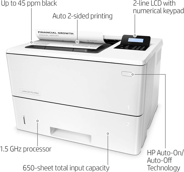 M501dn Monochrome Laser PrinterHigh Speed Stable Performance Ideal for Business Use with Auto Duplex and Network Sharing