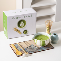 Ensemble de thé Matcha JIAHUI, bol à Matcha en céramique peint, ensemble d'accessoires pour le thé, fouet à thé, support pour Chasen, style japonais