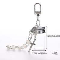 Mini flacon en verre transparent avec mousqueton 7 ml 10 ml – Porte-clés bouteille à souhaits en verre miniature portable