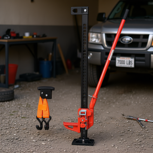Cric de levage haute capacité 60 pouces pour ferme, capacité 7000 lb, cric à cliquet pour camion, SUV, levage de pare-chocs, usage intensif, couleur rouge - Product Image 2