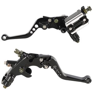 Levier de frein et d'embrayage universel pour moto avec réservoir de liquide de frein intégré, compatible avec les systèmes de guidon de 7/8 pouces - Product Image 1