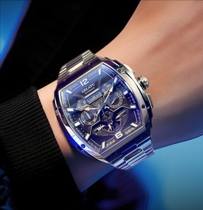 Gelatu 6013 Đồng Hồ Cơ Khí Cho Nam Giới Mới Đến Thép Dây Đeo Silicone Dây Đeo Tonneau Skeleton Tự Động Cơ Khí Phong Trào Nam Đồng Hồ - Product Image 5