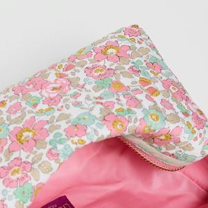 Pochette en coton matelassé écologique personnalisée, sac cosmétique floral, grande capacité, fermeture éclair portable, réutilisable, logo DIY, recyclable - Product Image 3