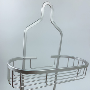 Bathroom <b>Shelf</b> Aluminum Oval Wall Mounted 2 Tier Minimalist Design For Bathroom Kitchen <b>Bedroom</b> - Product Image 2