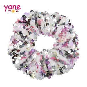 Ikat kepala rambut wanita, dua warna terbalik payet berkilau - Product Image 1