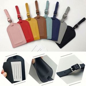 Custom Logo Luxury Business Gift Soft Leather Name Luggage <b>Tags</b> with Buckle-Water Resistant Travel <b>Suitcase</b> <b>Tags</b> - Product Image 3