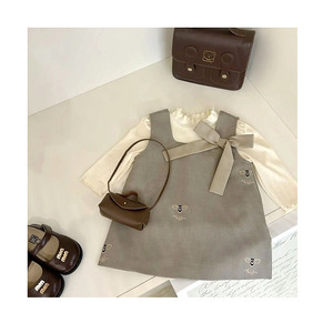 Conjunto de Ropa de Lujo para Bebés Niñas de 80-130 cm, Vestido de Manga Larga, Leggings sin Mangas, Boutique, 3 Piezas, Invierno - Product Image 1