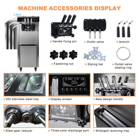 Ventes d'usine Grande capacité 20L/h Machine à crème glacée molle commerciale 2+1 saveurs Machine à crème glacée pour la vente en gros