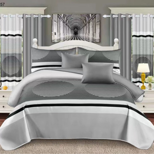 Juego <span class=keywords><strong>de</strong></span> ropa <span class=keywords><strong>de</strong></span> <span class=keywords><strong>cama</strong></span> y cortina <span class=keywords><strong>de</strong></span> estilo europeo y americano <span class=keywords><strong>de</strong></span> lujo <span class=keywords><strong>de</strong></span> 12 piezas, edredón tamaño King, colcha y sábanas ajustadas al por mayor - Product Image 4