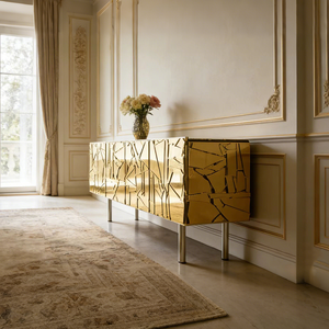 Buffet de luxe moderne en verre <span class=keywords><strong>miroir</strong></span>, meuble de rangement, console d'entrée, meuble de salon - Product Image 4