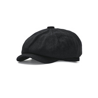 Gorra Octogonal con Visera de Lino Sintético, Estilo Británico Vintage, Unisex, Casual, Delgada, Transpirable, Ajustable, Calidad de Exportación