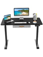 Bureau d'ordinateur debout moderne ergonomique avec plateau en verre pliable électrique réglable en hauteur, pieds en acier au carbone, personnalisable