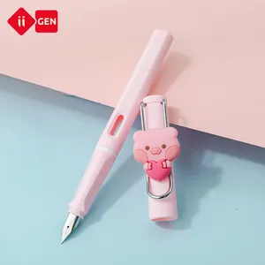 IIGEN中国クリエイティブ漫画かわいい動物デザインリンクペン女の子用カワイイ万年筆セット子供学校用