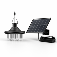Luminaire suspendu solaire extérieur étanche IP65 avec 248 LED, détecteur de mouvement et télécommande, en plastique