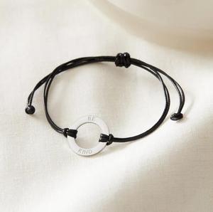 Sapphire-Bracelet en corde de cire, bijou avec anneau circulaire ajustable, personnalisé, à la mode - Product Image 4