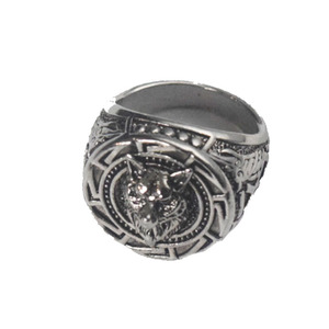 Mode Messing legierung Wikinger Krieger <span class=keywords><strong>Wolf</strong></span> Kopf Charm Ringe für Männer Retro Celtic <span class=keywords><strong>Wolf</strong></span> Totem Fingerring Schmuck - Product Image 1