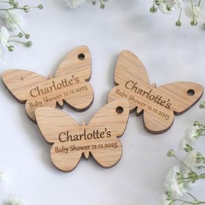 Placas de Madera con Forma de Mariposa para Bautizo y Graduación de Bebés - Placas Personalizadas Duraderas - Product Image 3