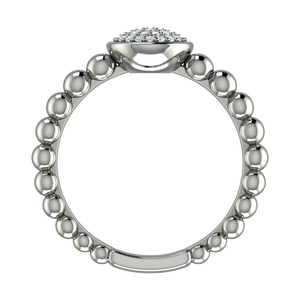 925 Sterling Silver Rhodium Plated Round Pavé <b>Cubic</b> <b>Zirconia</b> Beaded <b>Ring</b> for Women | Luxury Fashion Jewelry - Product Image 6