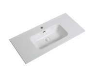 Lavabo de salle de bain en céramique moderne de qualité supérieure, grand, à poser, rectangulaire, accessoire largement utilisé, égouttoir, type de lavabo de cabinet