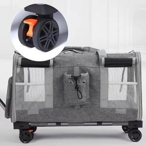 Tas Troli Hewan Peliharaan Desain Dua Kompartemen Kapasitas Besar Lipat Bernapas Model Baru Tiga Mode untuk Anjing dan Kucing - Product Image 3