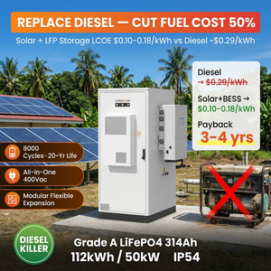 Batterie de stockage d'énergie 300 kW 675 kWh extensible pour extérieur 112 kWh 50 kW LiFePO4 BESS pour solution de secours de charge - Product Image 1
