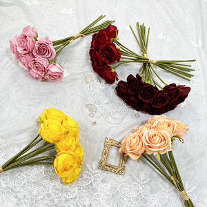 Ramo de Rosas de Seda de 10 Cabezas de Meiyu Craft Flower Factory, Tacto Natural, Decoración de Bodas, Flores para Mesa - Product Image 2
